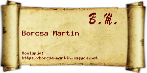 Borcsa Martin névjegykártya